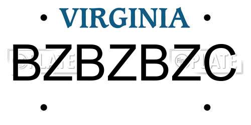 BZBZBZC Virginia License Plate
