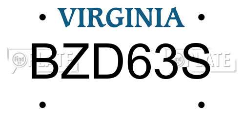 BZD63S Virginia License Plate