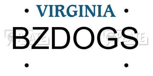 BZDOGS Virginia License Plate