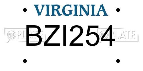 BZI254 Virginia License Plate