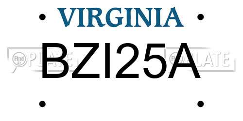 BZI25A Virginia License Plate