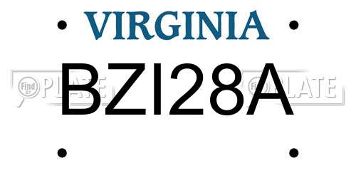 BZI28A Virginia License Plate
