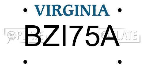 BZI75A Virginia License Plate