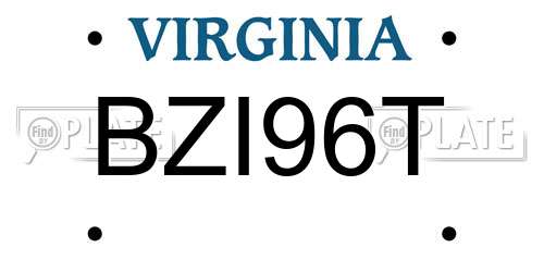 BZI96T Virginia License Plate