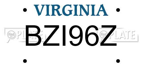 BZI96Z Virginia License Plate
