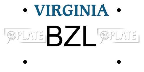 BZL Virginia License Plate