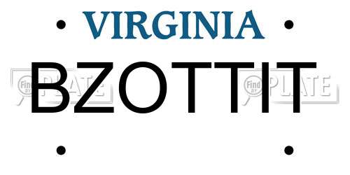 BZOTTIT Virginia License Plate