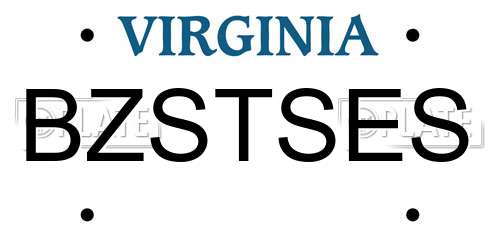 BZSTSES Virginia License Plate
