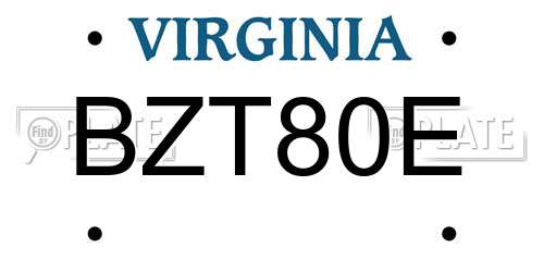 BZT80E Virginia License Plate