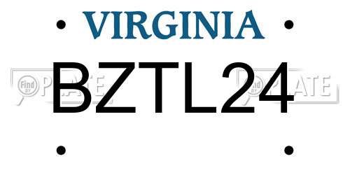 BZTL24 Virginia License Plate