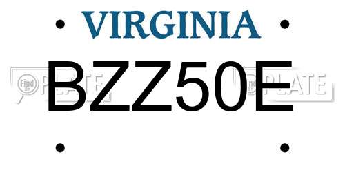 BZZ50E Virginia License Plate