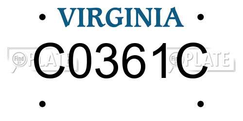 C0361C Virginia License Plate
