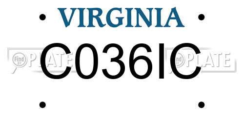 C036IC Virginia License Plate