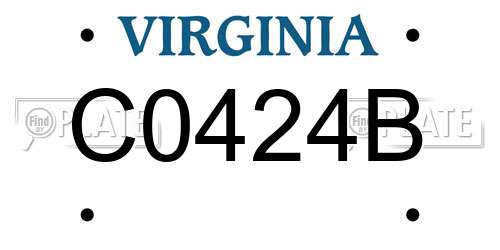 C0424B Virginia License Plate