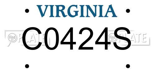 C0424S Virginia License Plate