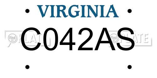 C042AS Virginia License Plate