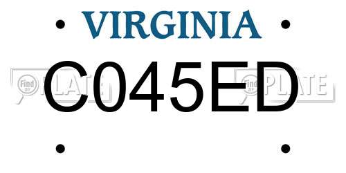 C045ED Virginia License Plate