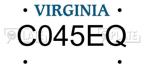 C045EQ Virginia License Plate