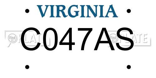 C047AS Virginia License Plate