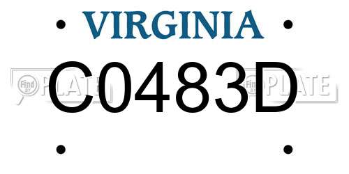 C0483D Virginia License Plate