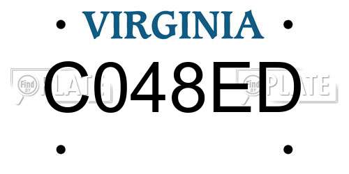 C048ED Virginia License Plate