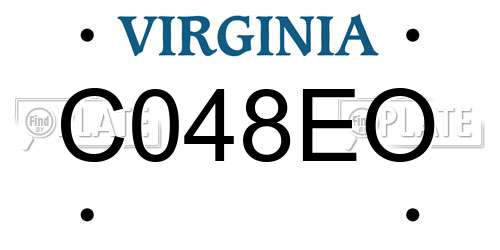 C048EO Virginia License Plate