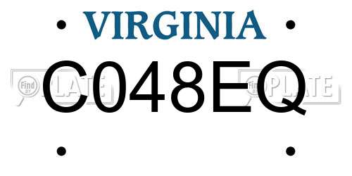 C048EQ Virginia License Plate