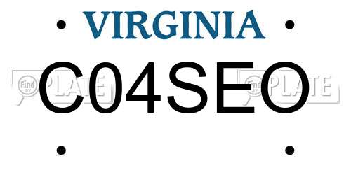 C04SEO Virginia License Plate