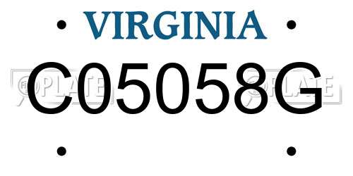 C05058G Virginia License Plate