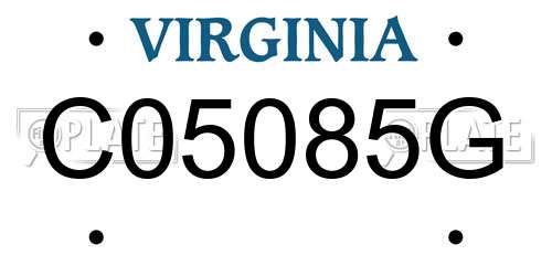 C05085G Virginia License Plate