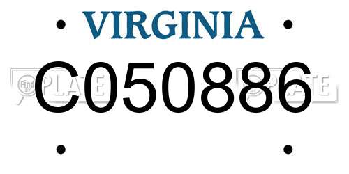 C050886 Virginia License Plate