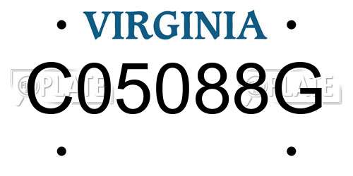 C05088G Virginia License Plate