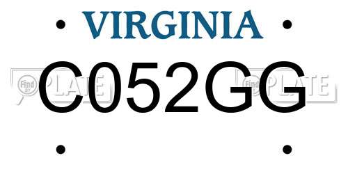 C052GG Virginia License Plate