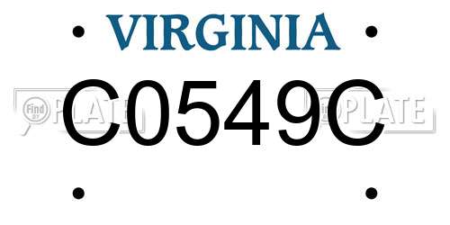C0549C Virginia License Plate