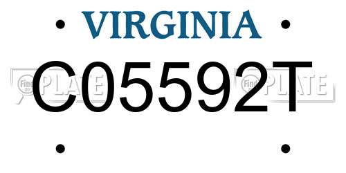 C05592T Virginia License Plate