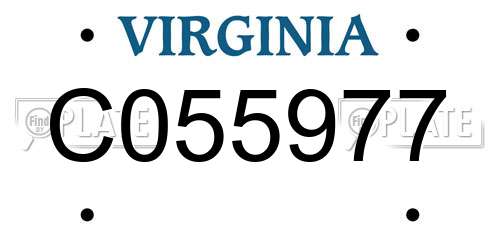 C055977 Virginia License Plate