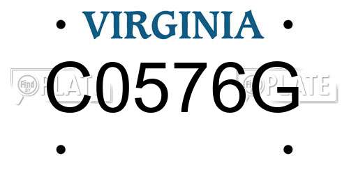 C0576G Virginia License Plate