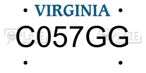 C057GG Virginia License Plate