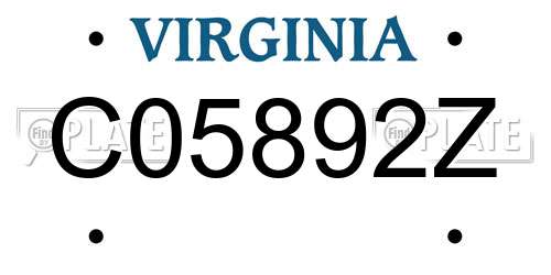 C05892Z Virginia License Plate