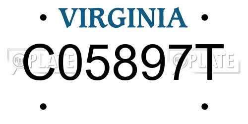C05897T Virginia License Plate