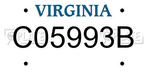 C05993B Virginia License Plate