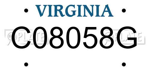 C08058G Virginia License Plate
