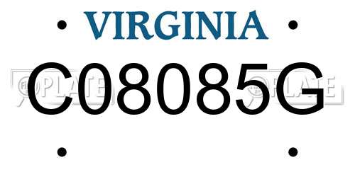 C08085G Virginia License Plate