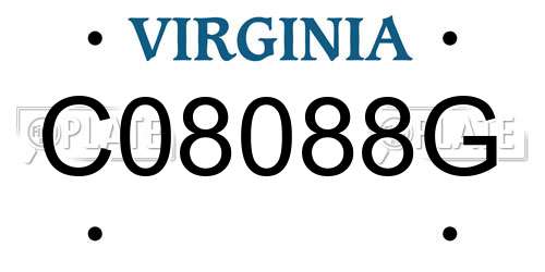 C08088G Virginia License Plate