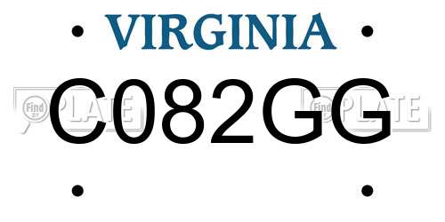 C082GG Virginia License Plate