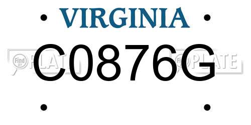 C0876G Virginia License Plate