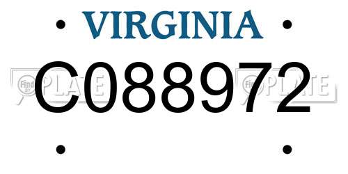C088972 Virginia License Plate