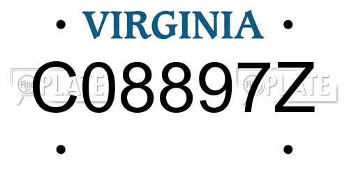 C08897Z Virginia License Plate