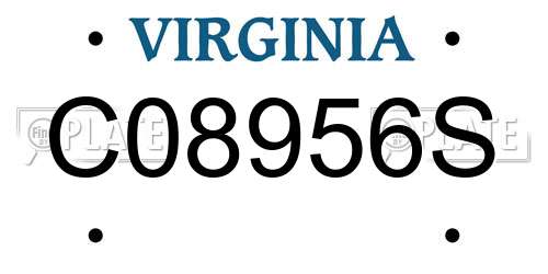 C08956S Virginia License Plate