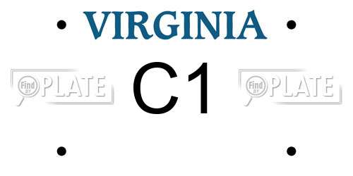 C1 Virginia License Plate